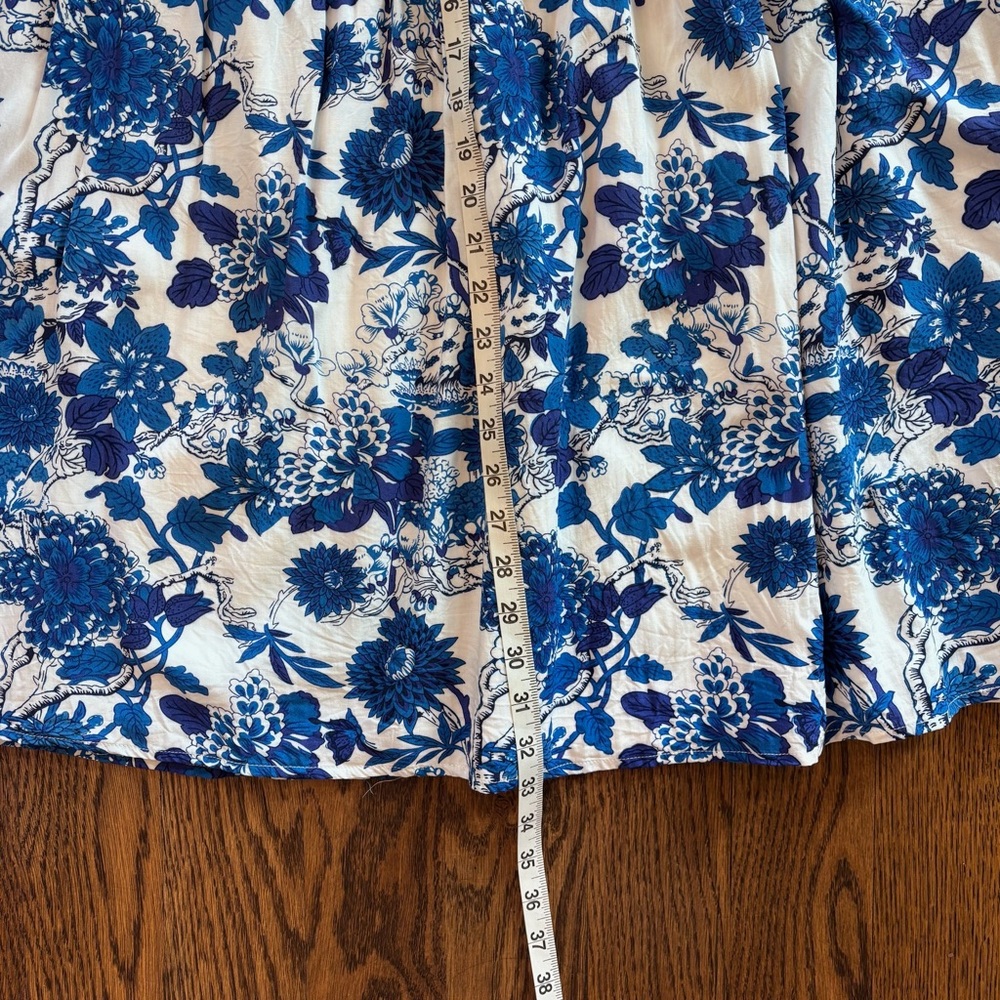 Hyacinth House by Tuckernuck Blue Floral Tiered Midi Skirt XS Cottagecore Boho - Picture 5 of 6